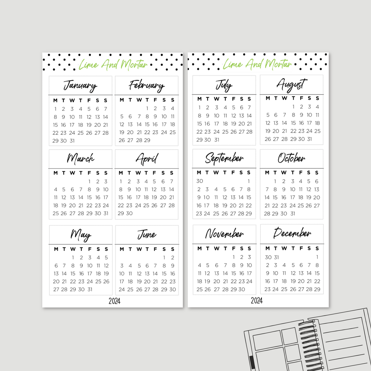 Calendar Stickers 2025