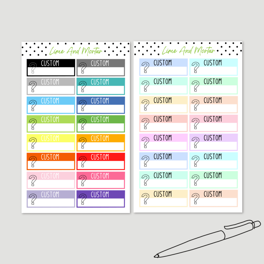 CUSTOM Event Label Stickers | With ICON