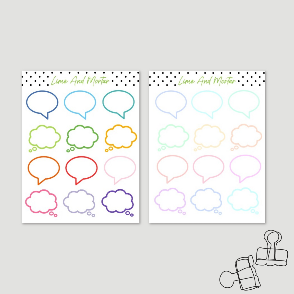 Watercolor Speech Bubble Stickers Thought Bubble Stickers Speech Bubble  Stickers Planner Stickers Journal Stickers 