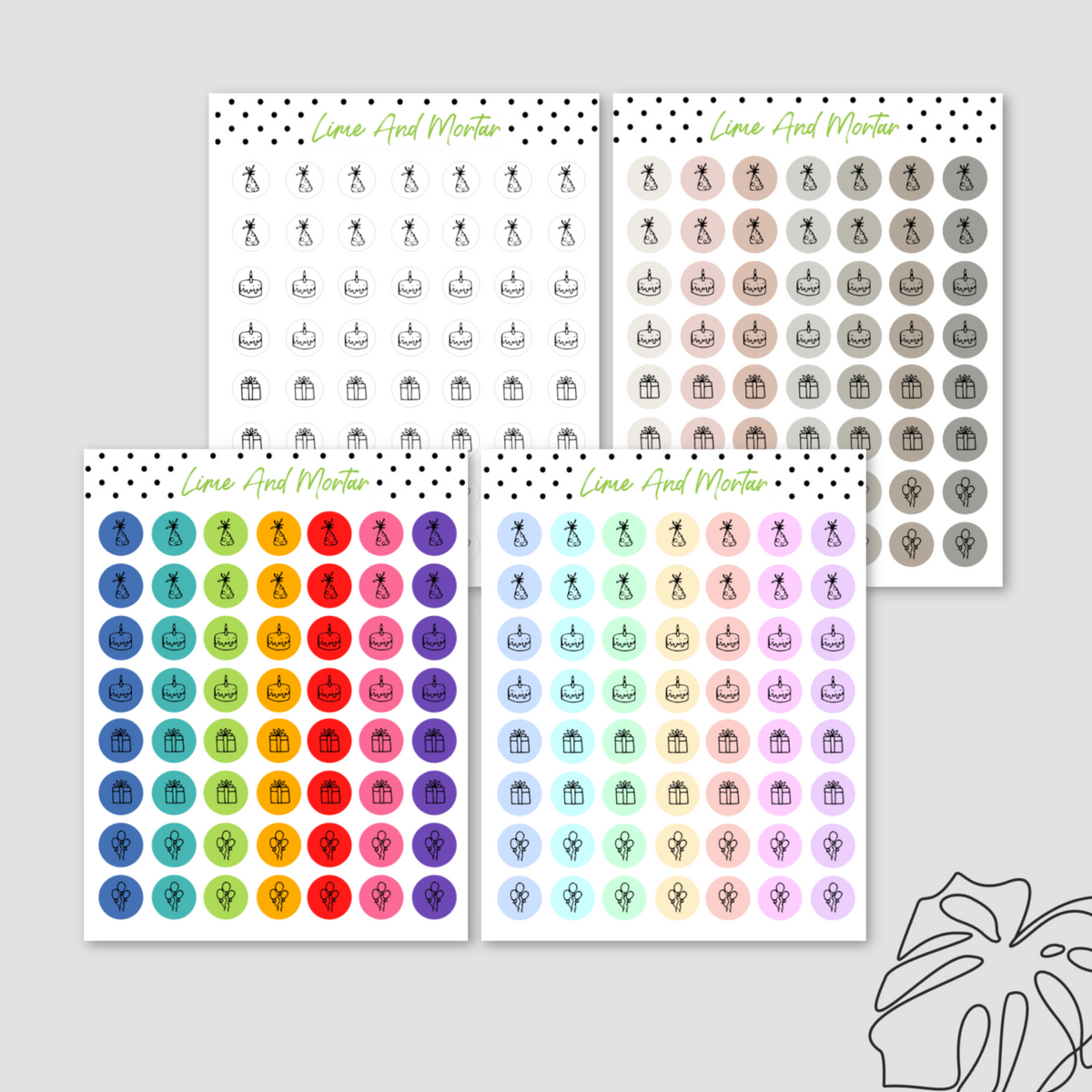 Tiny Dot Icon Stickers | BIRTHDAY – Lime And Mortar