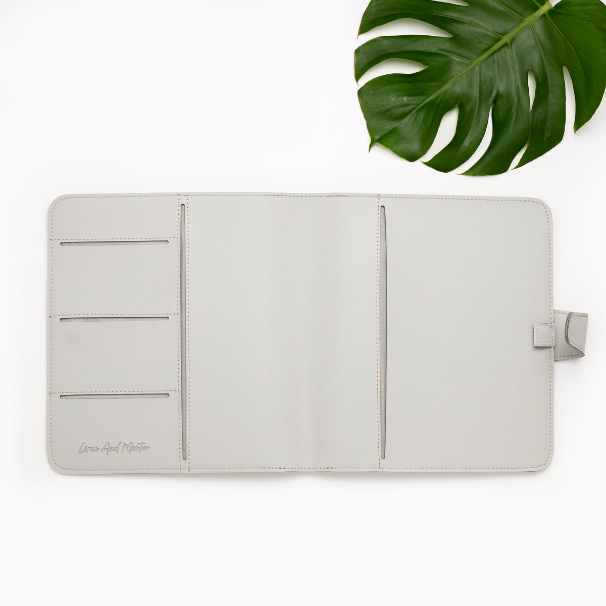 Luxe Leather Planner Cover GREY Lime And Mortar