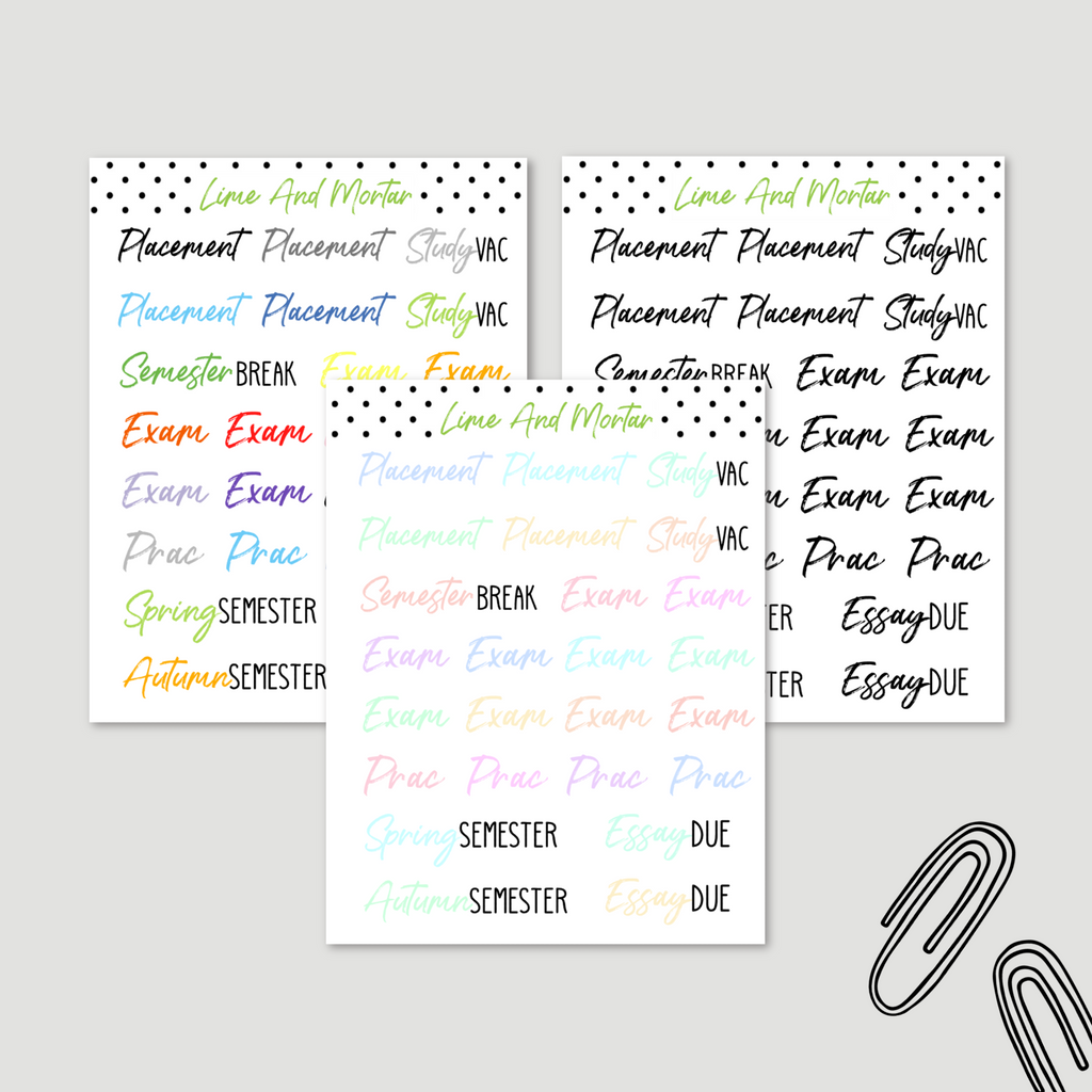 Study Uni | Brand Font Duo Stickers