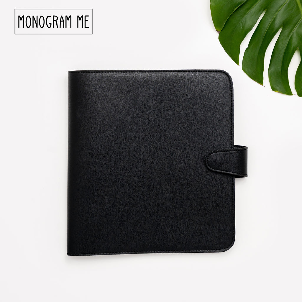 Luxe Leather Planner Cover | BLACK
