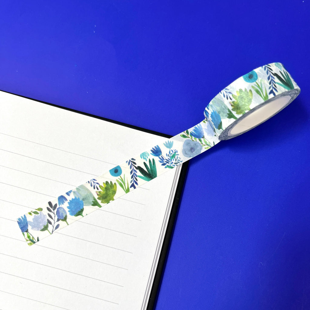 Blue Floral Washi Tape