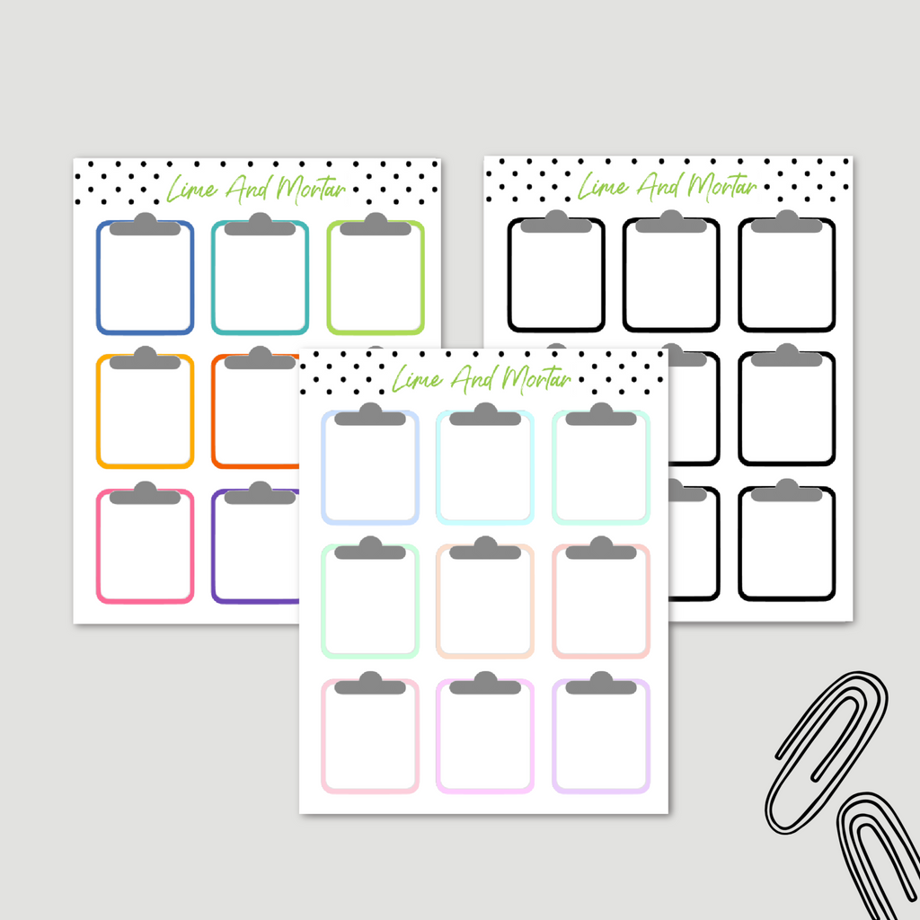 Mini Clipboard Stickers