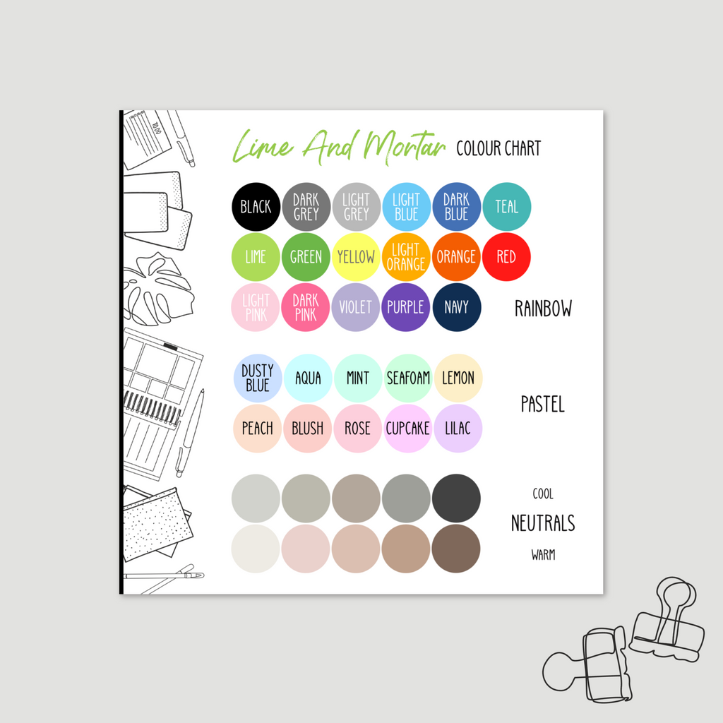 Colour Chart Reference Sticker