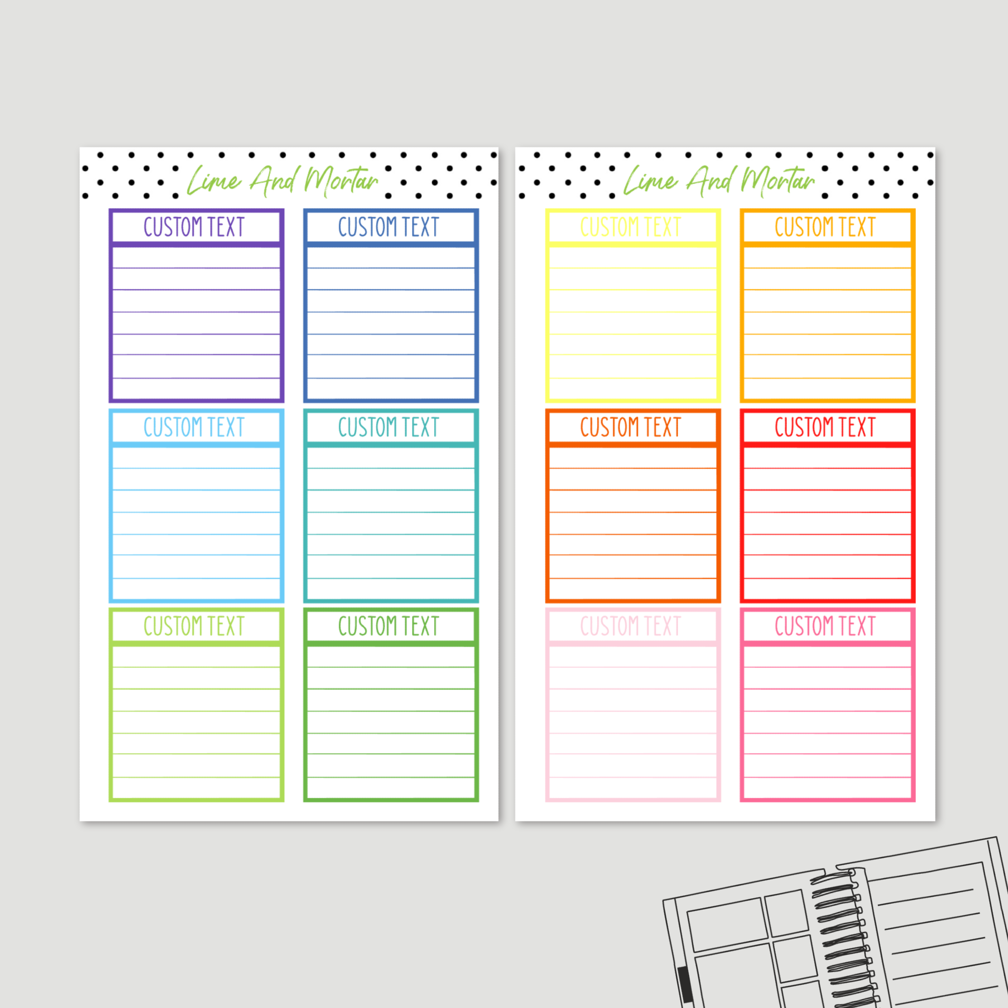 CUSTOM Title LINED Box Stickers – Lime And Mortar