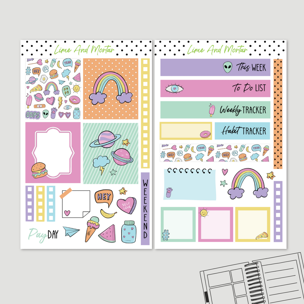 Pastel Cuteness | Lime Weekly + Monthly Kits