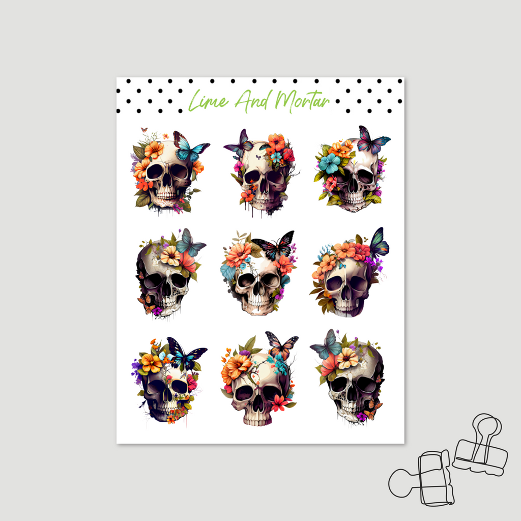 Floral Skulls Stickers