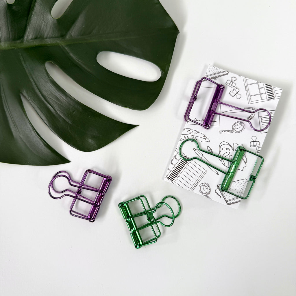 Bulldog Clip Duo | PURPLE + GREEN