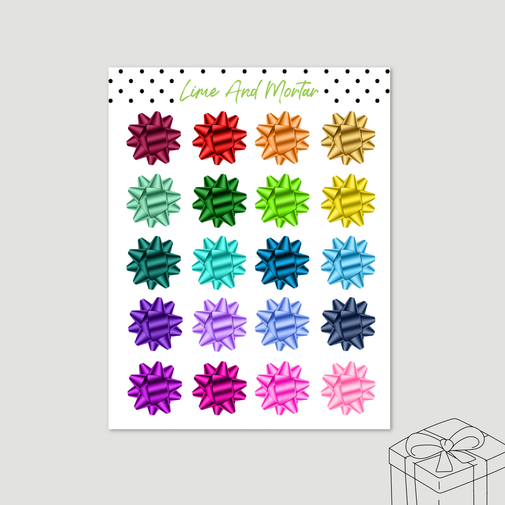 Gift Bow Planner Stickers