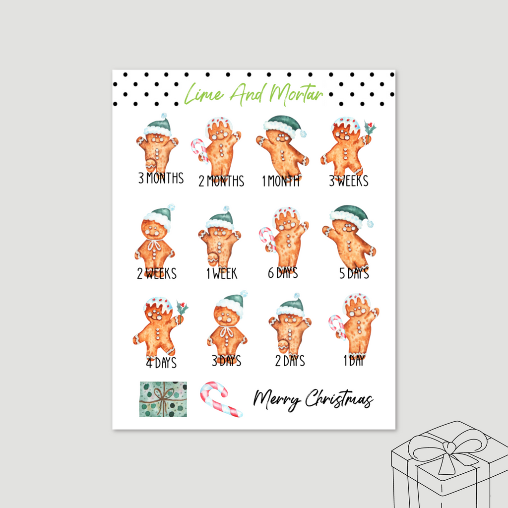 Gingerbread Countdown Stickers