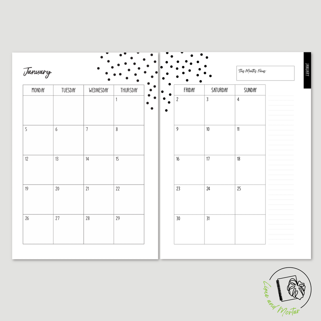 MONOCHROME | 2026 Lime WEEKLY