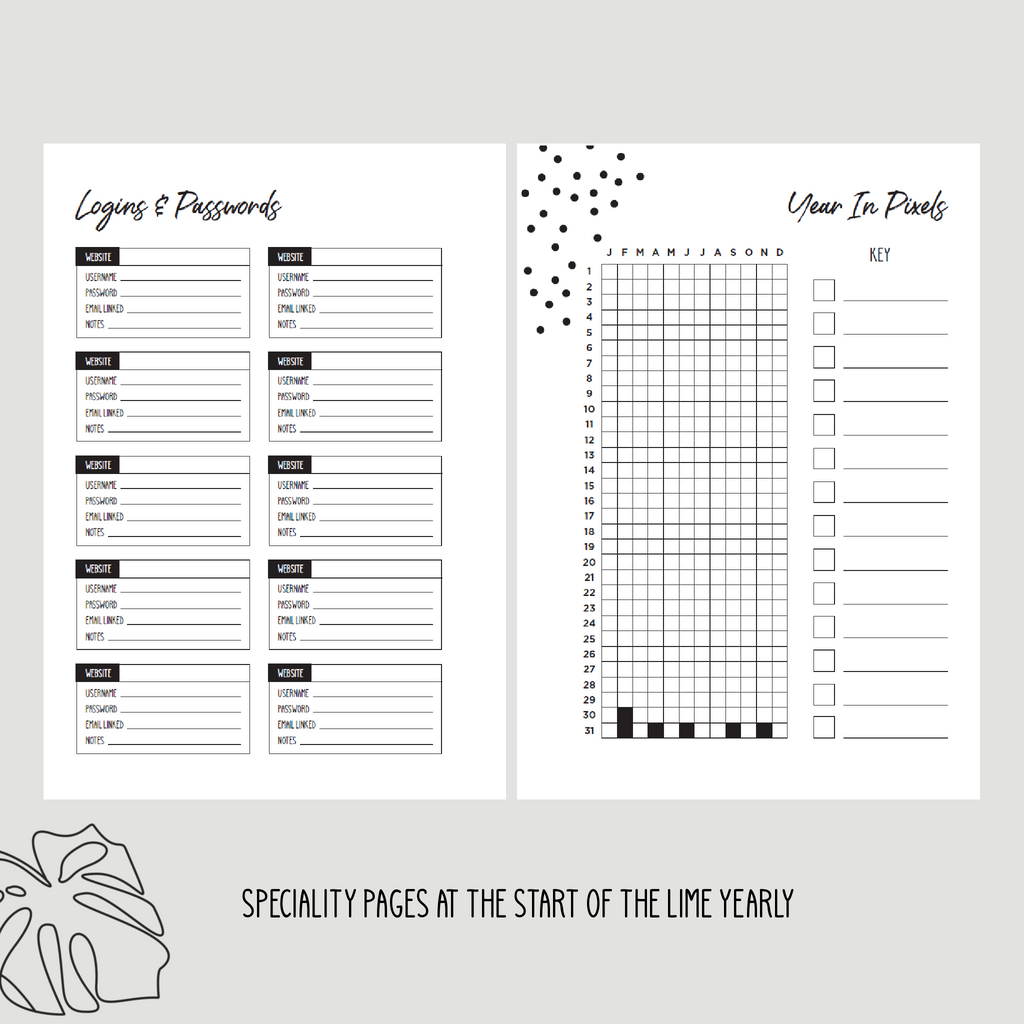 BLACK Lime Yearly | Weekly Undated Planner