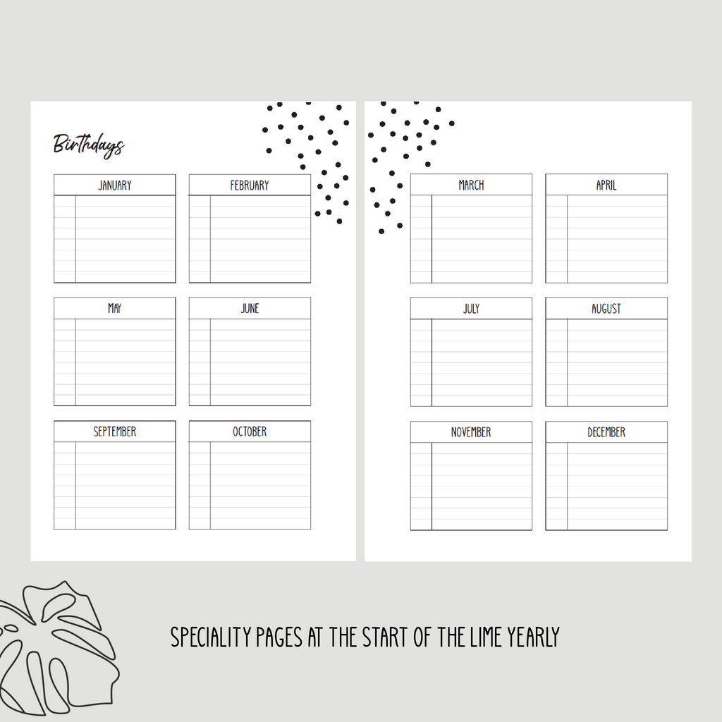 LAVENDER Lime Yearly | Weekly Undated Planner
