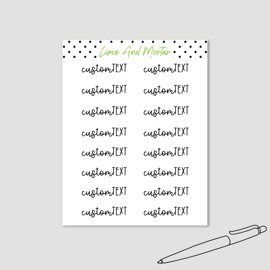 CUSTOM Script Duo Stickers