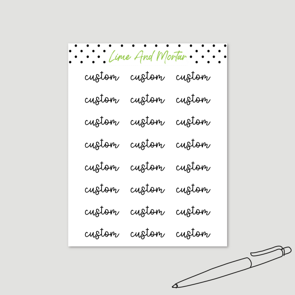 CUSTOM Script Duo Stickers