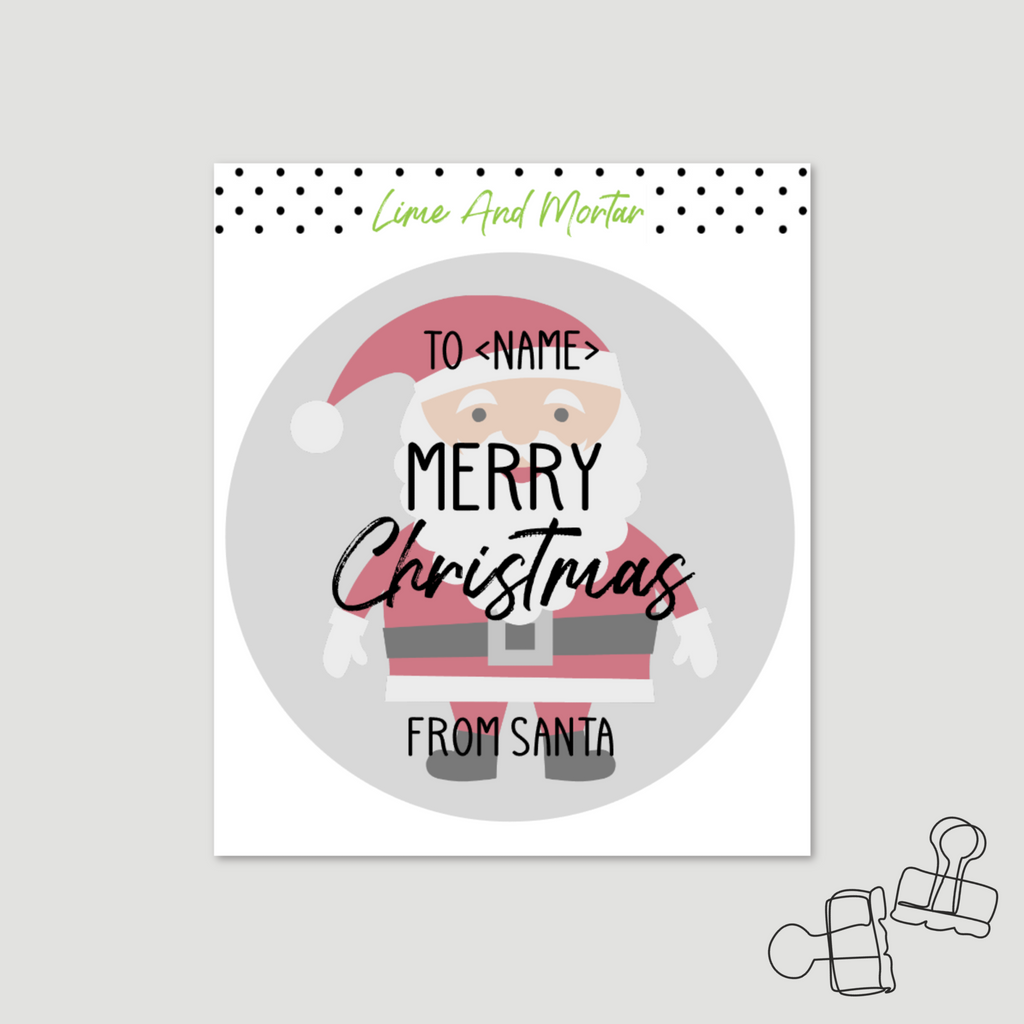 Santa Present Label Sticker