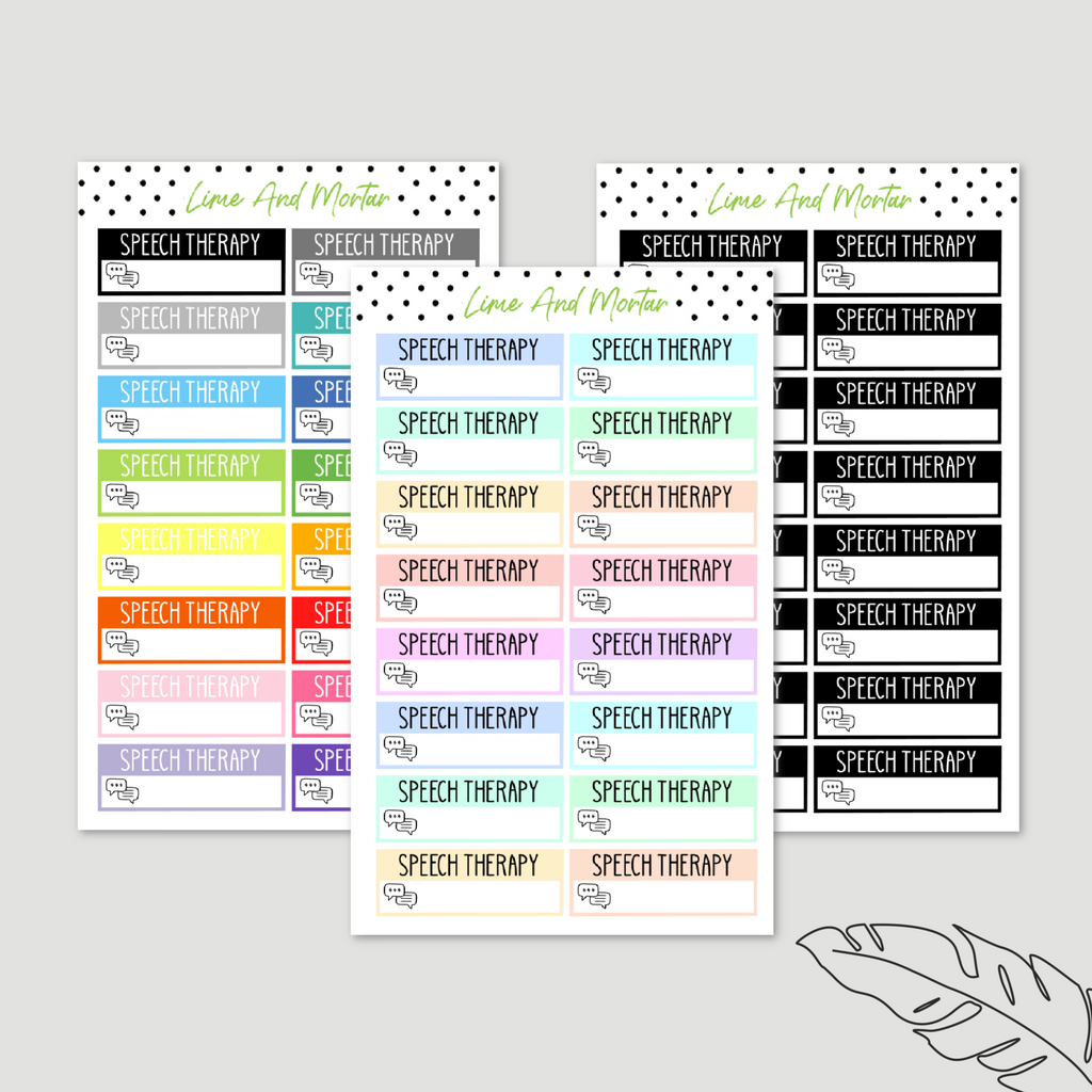 Speech Therapy Label Stickers