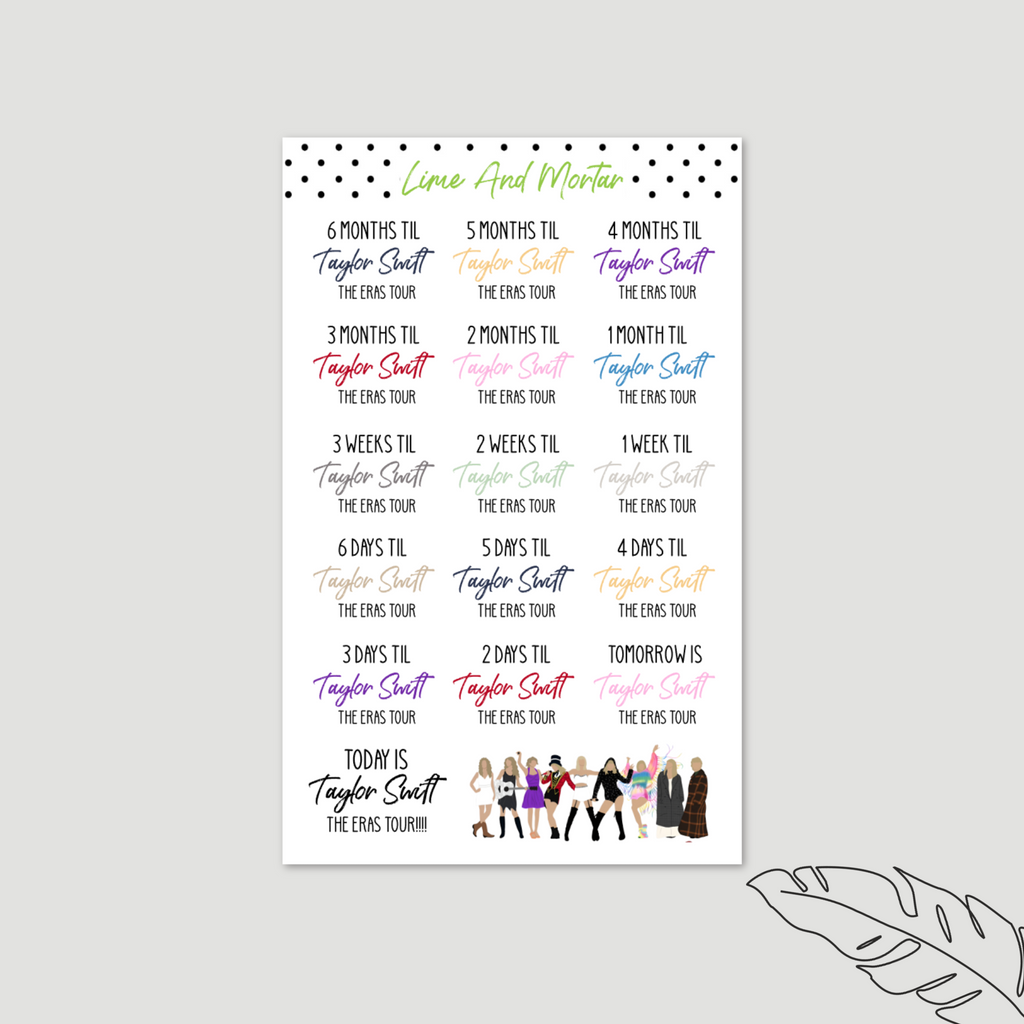 Taylor Swift Countdown Stickers