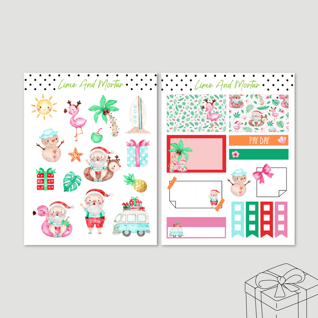 Summer Christmas Decorative Stickers