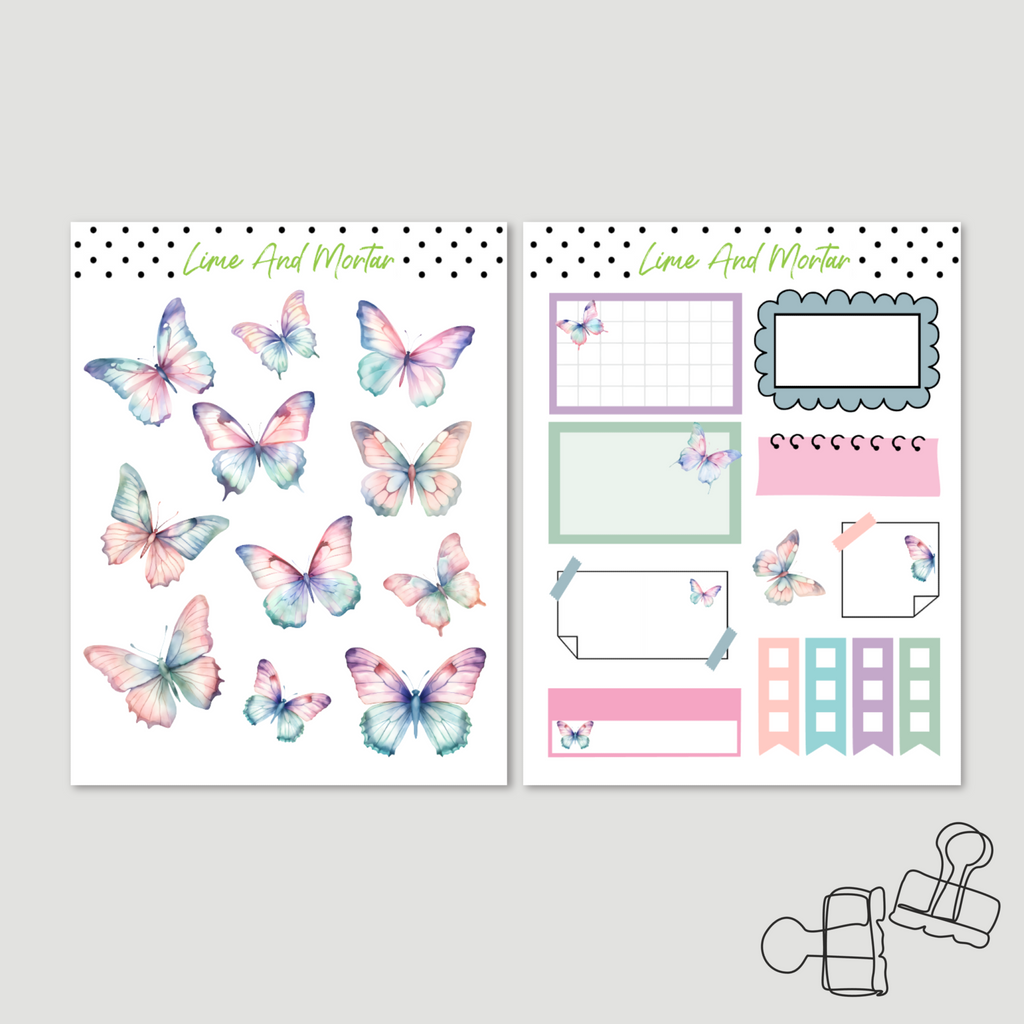 Pastel Butterfly Decorative Stickers