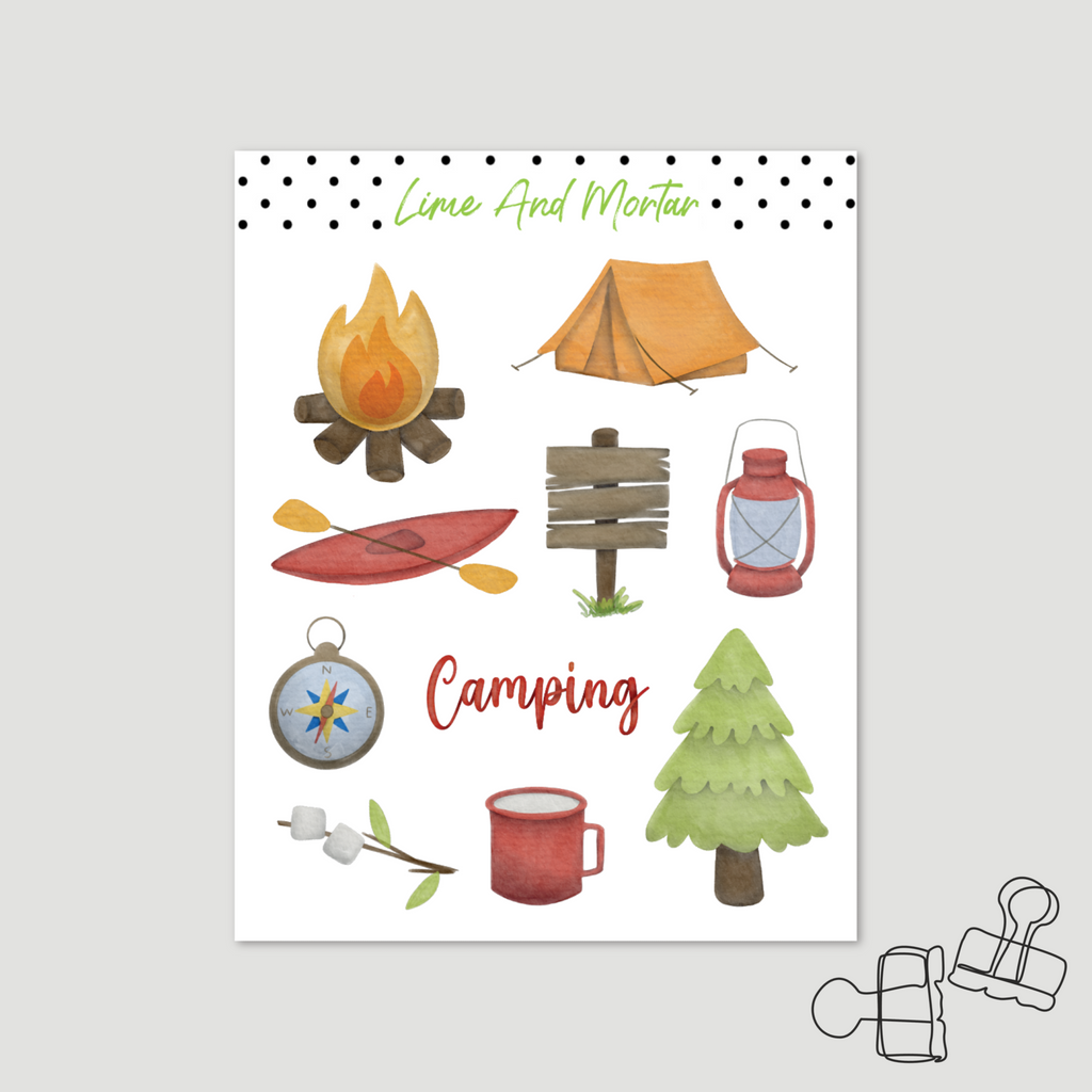 Camping Art Stickers