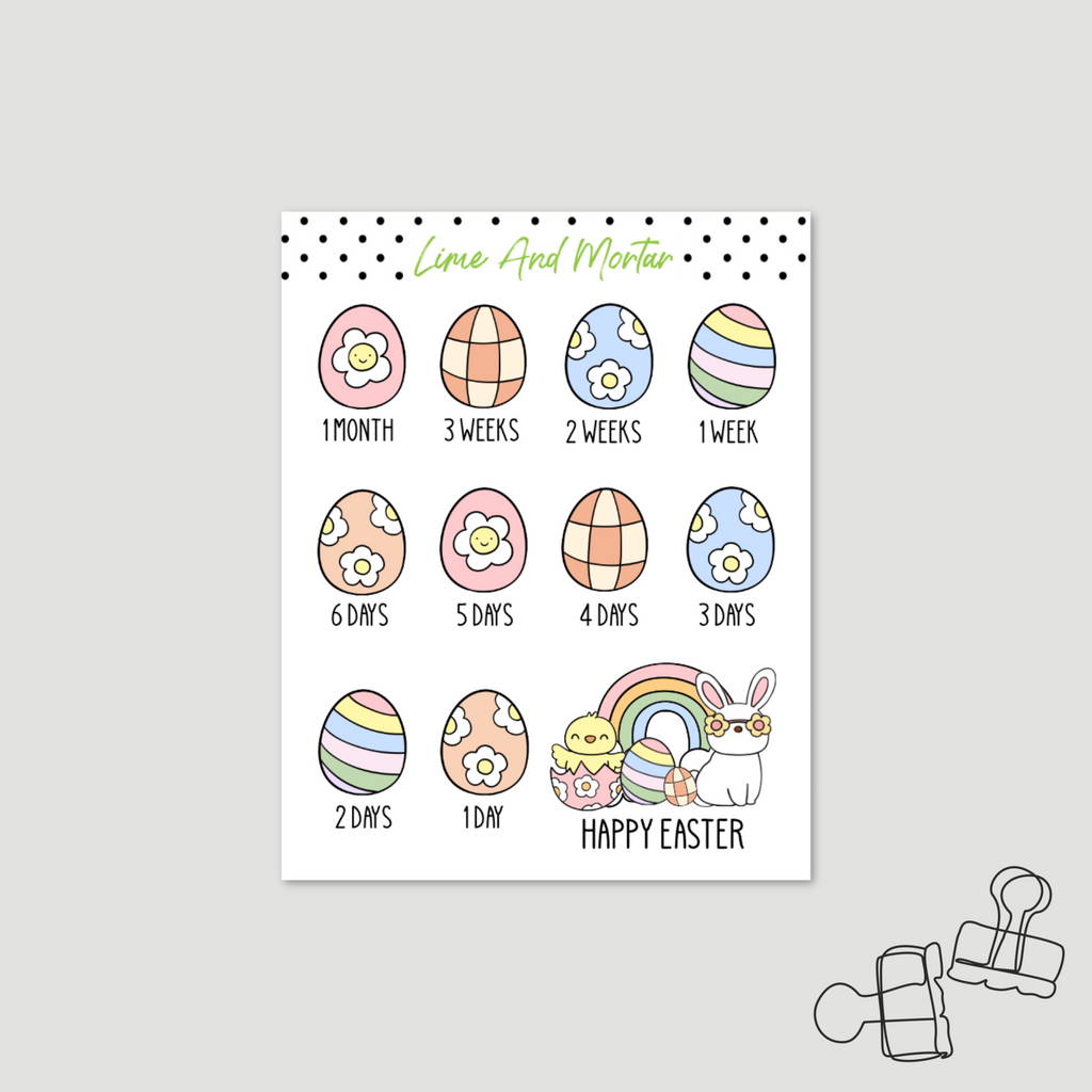 Groovy Easter Countdown Stickers