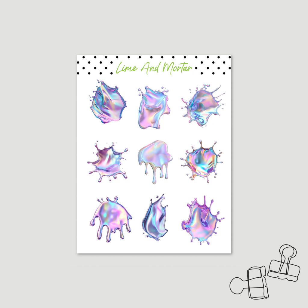 Holo Look Paint Splat Stickers