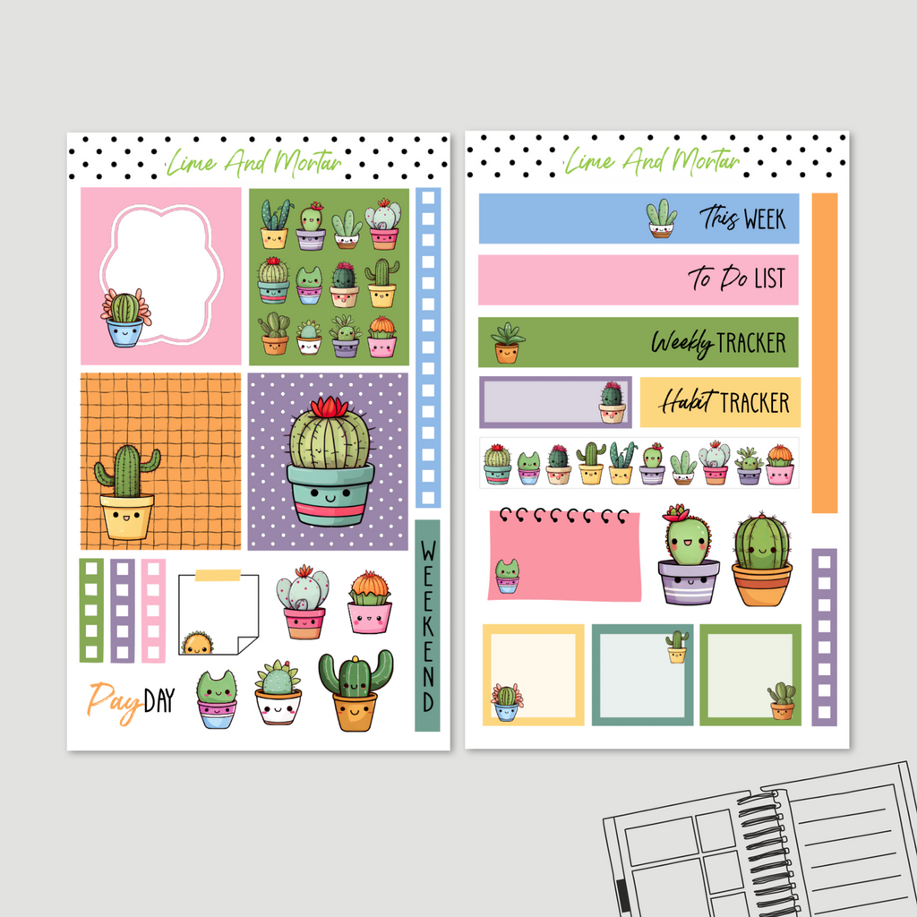 Kawaii Cactus | Lime Weekly Kit