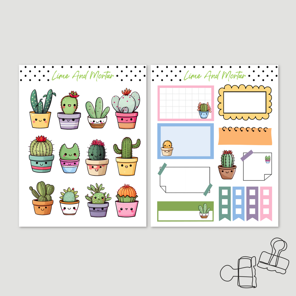 Kawaii Cactus Decorative Stickers