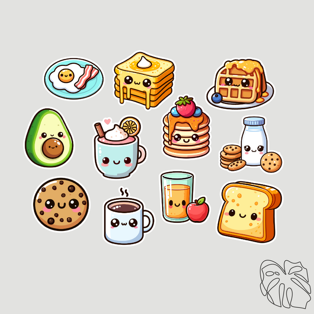 Kawaii Brunch Die Cut Sticker Pack | LIME LIMITED