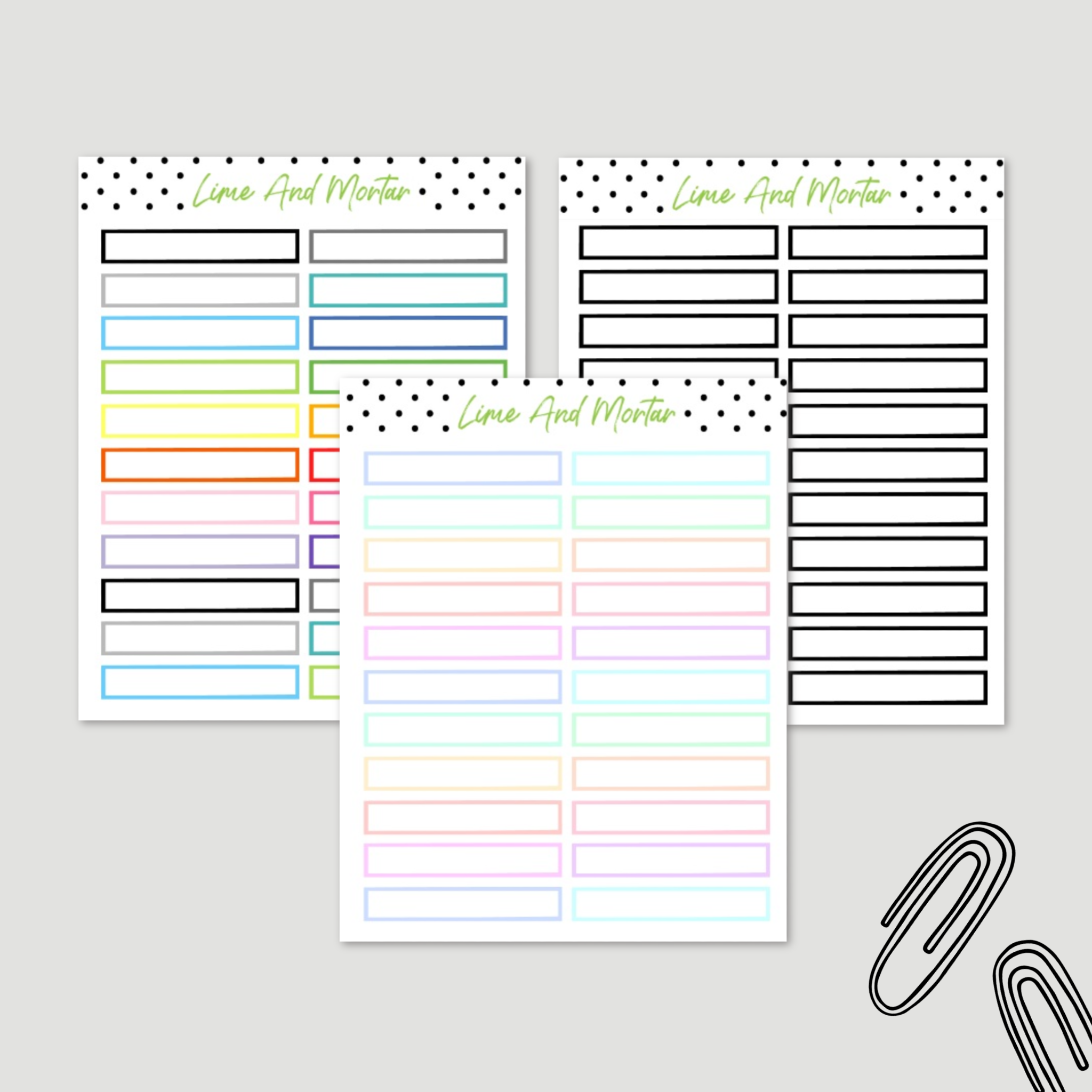 Line Down Stickers Line Stickers | 2 Sizes | OUTLINE – Lime And Mortar
