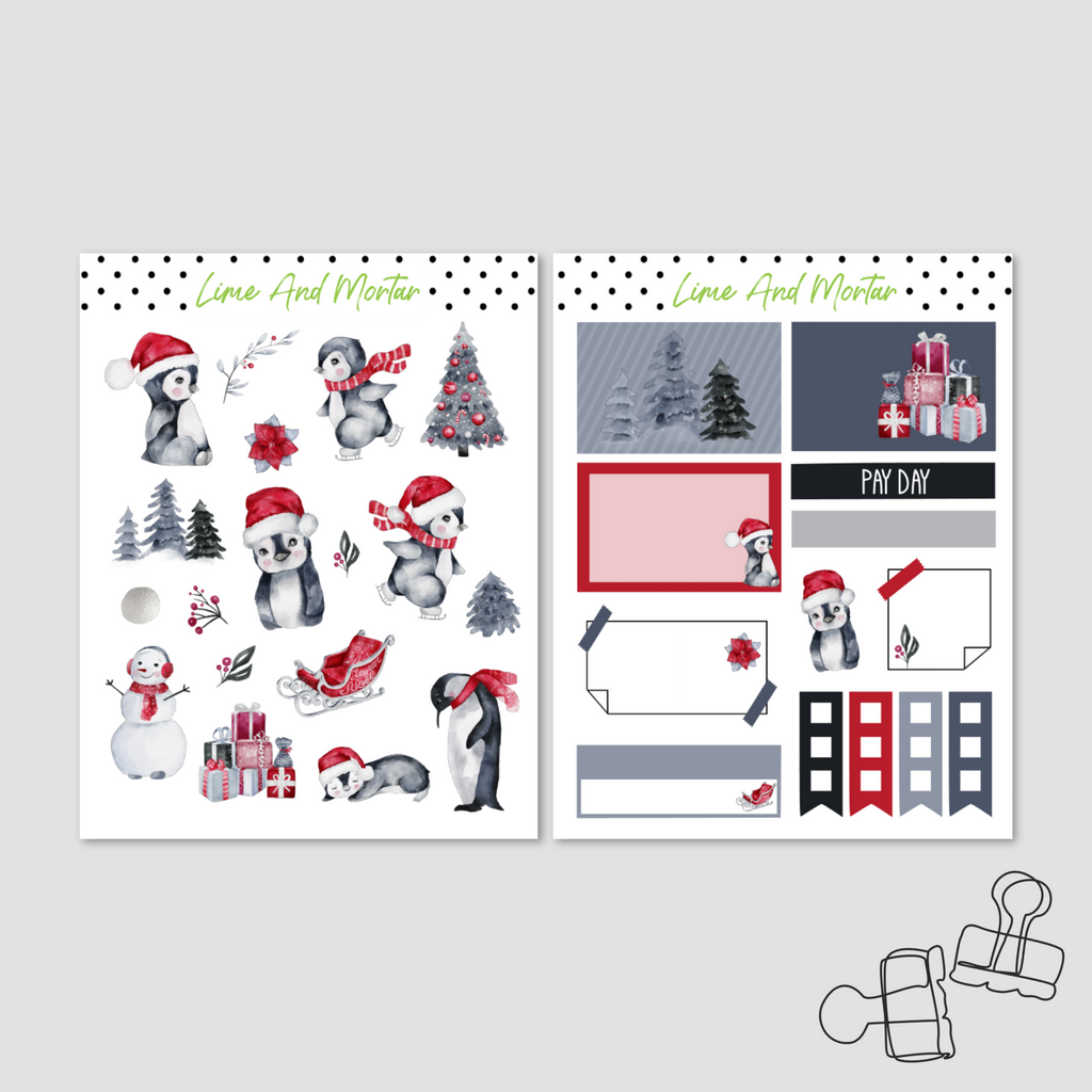 Penguin Christmas Decorative Stickers