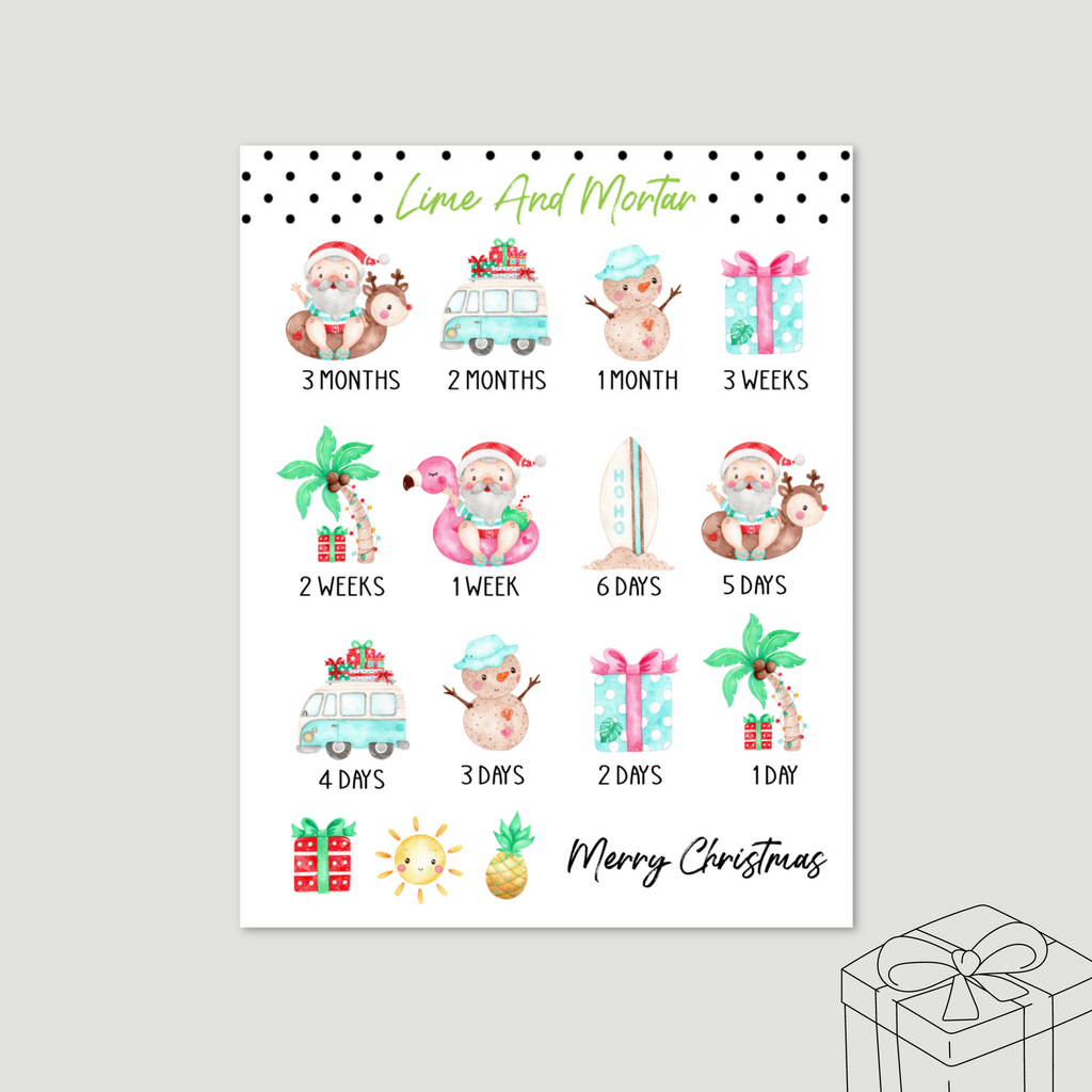 Summer Christmas Countdown Stickers