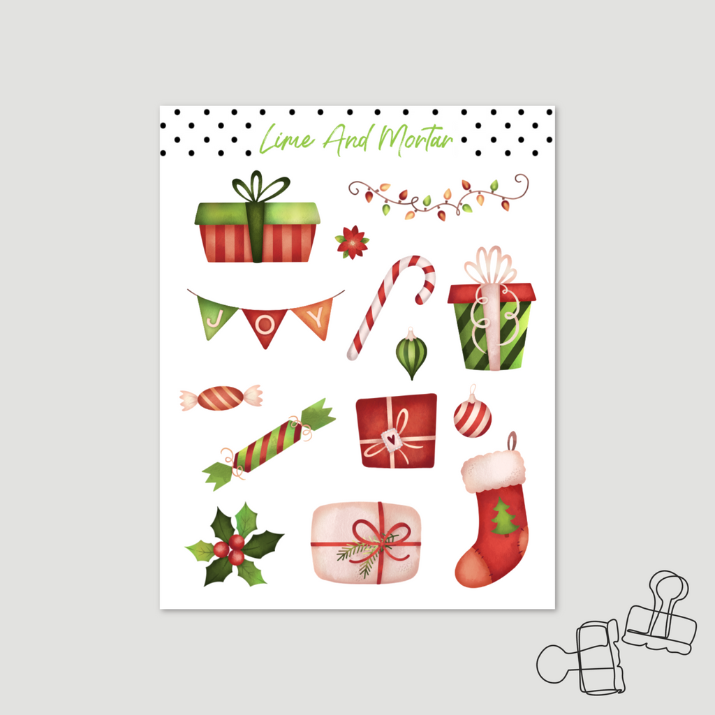 Red/Green Christmas Decorative Stickers