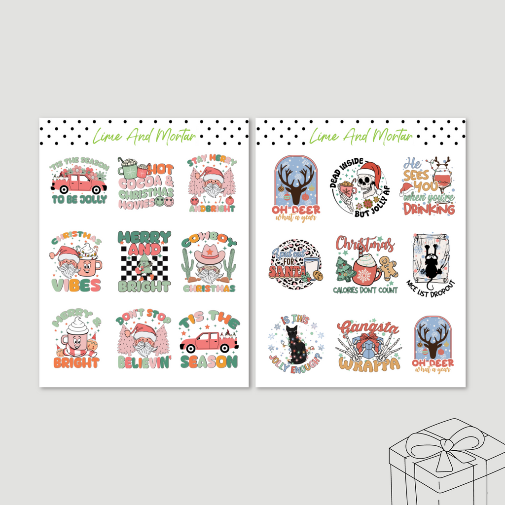 Retro Christmas Decorative Stickers