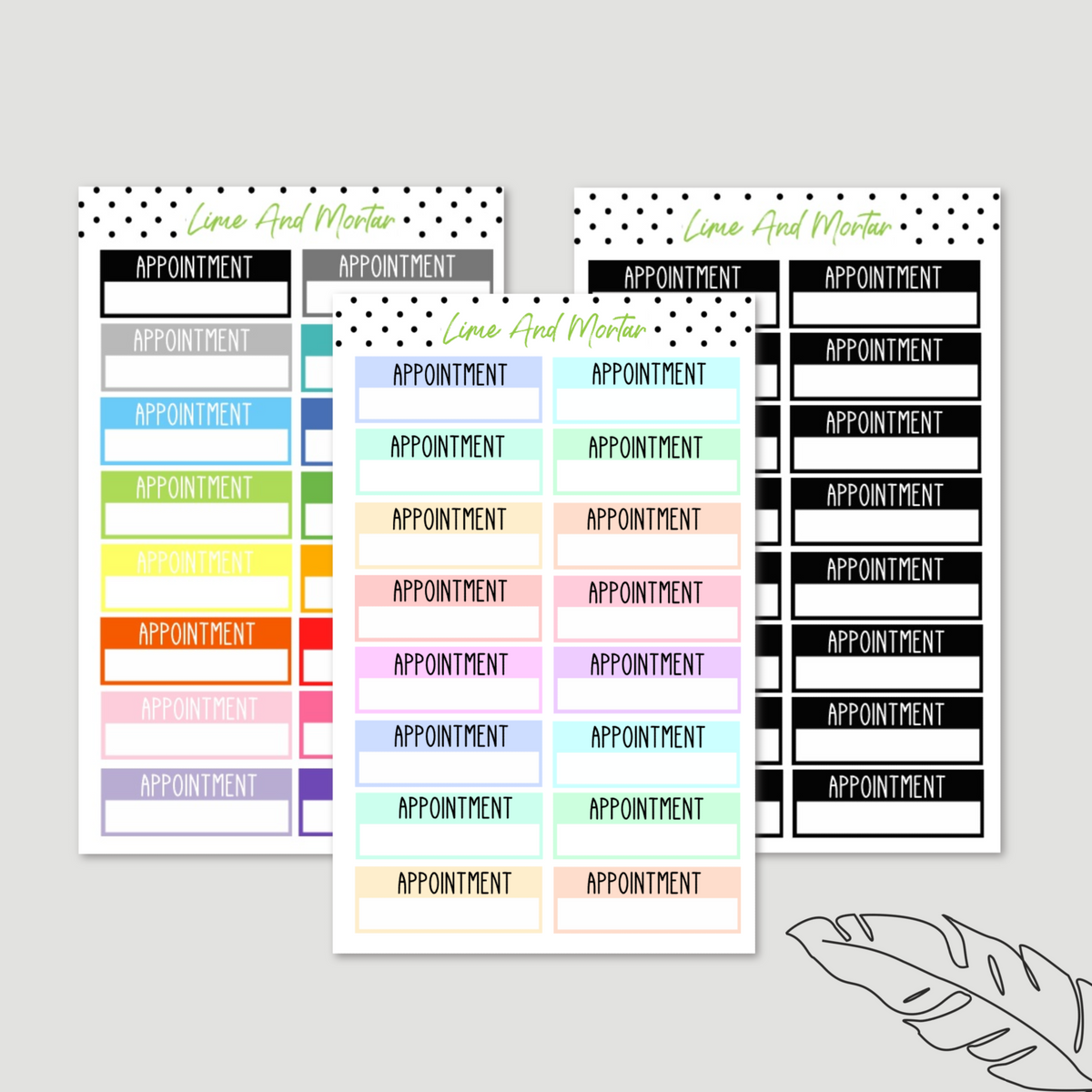 Appointment Event Label Stickers – Lime And Mortar