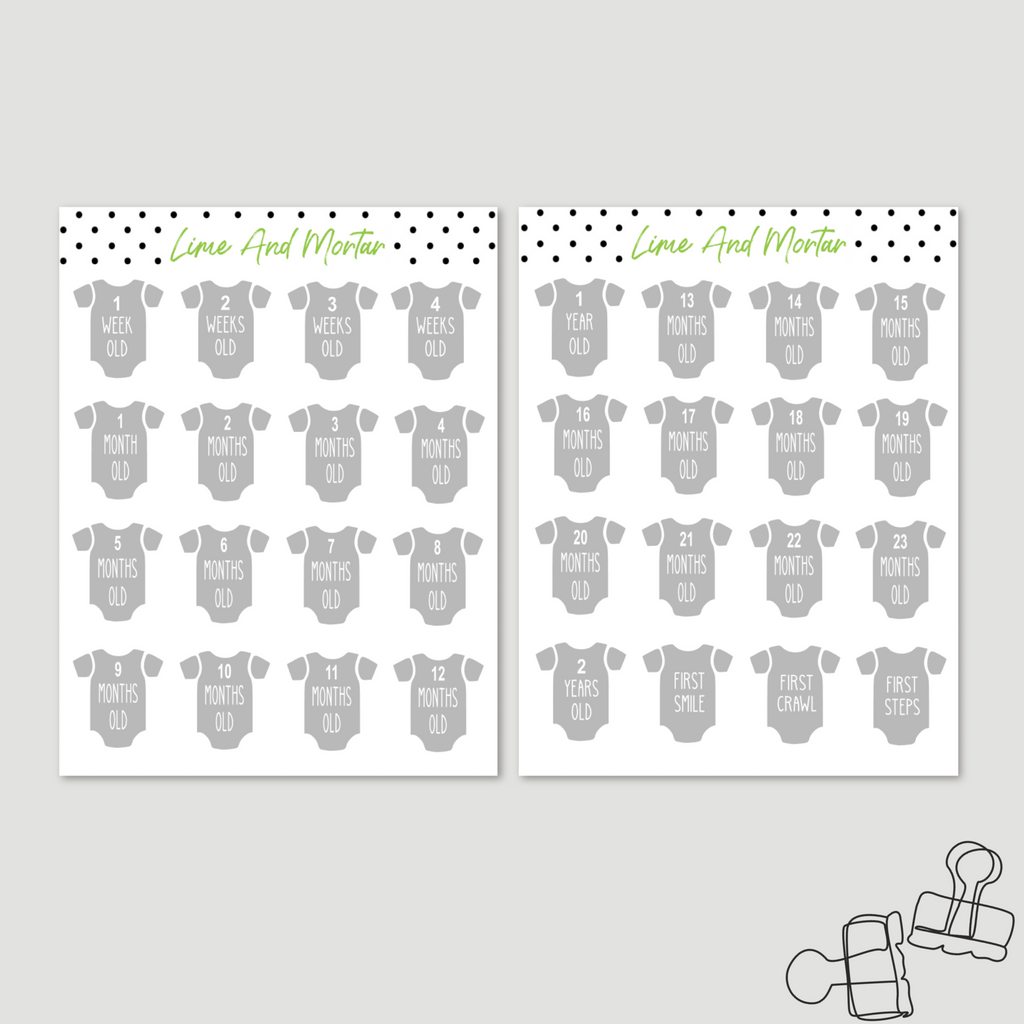 Baby Age Stickers | 5 Colours