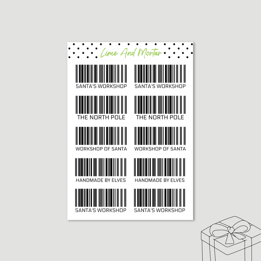 Christmas Present Barcode Stickers