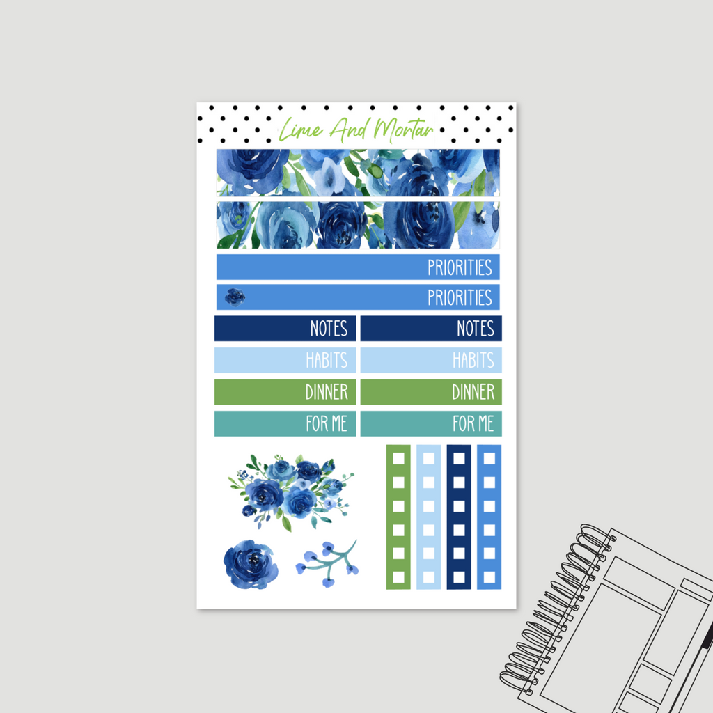 Blue Rose | Lime DAILY Stickers