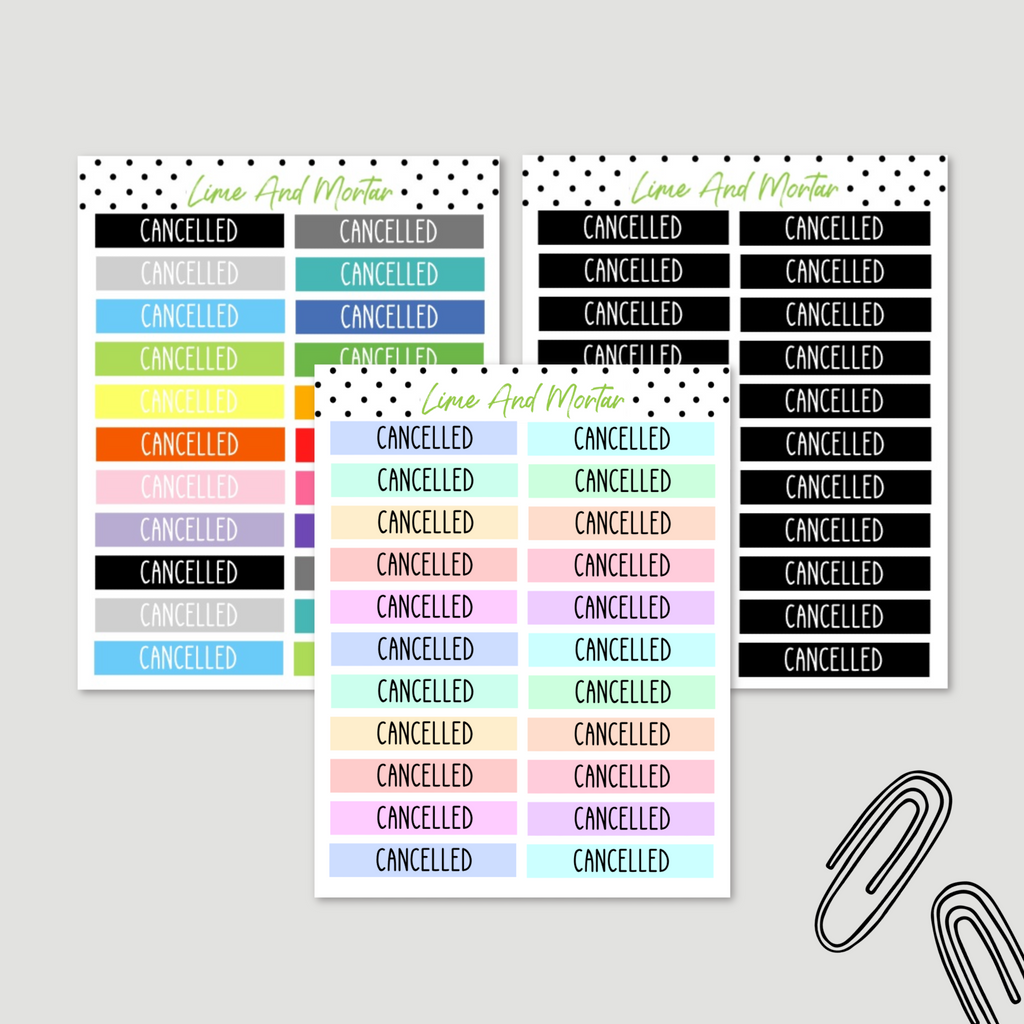 Cancelled Planner Stickers
