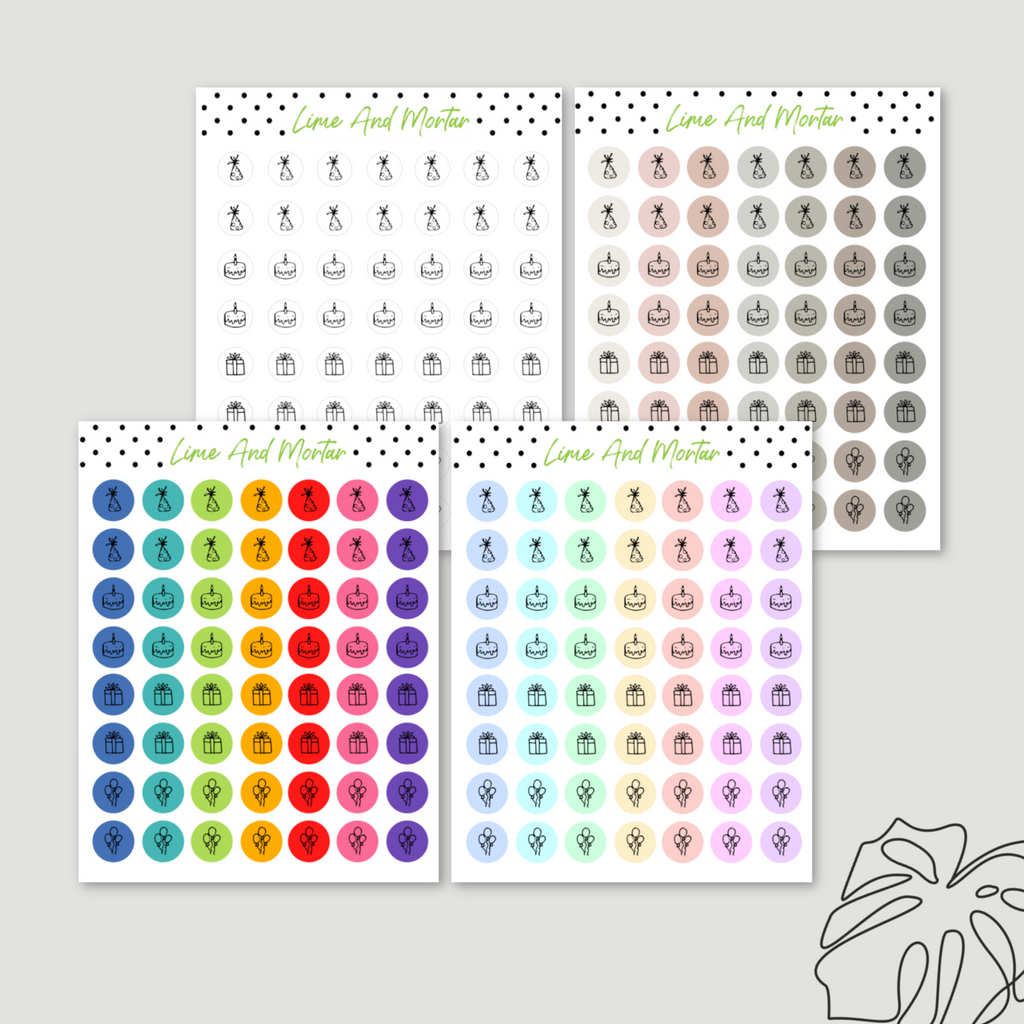 Tiny Dot Icon Stickers | BIRTHDAY