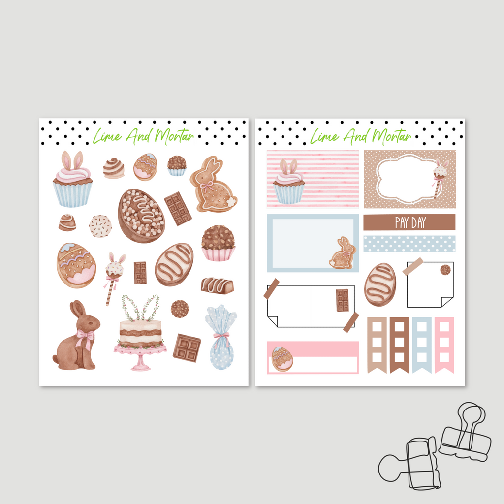 Chocolate Easter Decorative Stickers