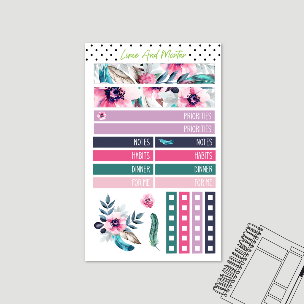Floral Feather | Lime DAILY Stickers