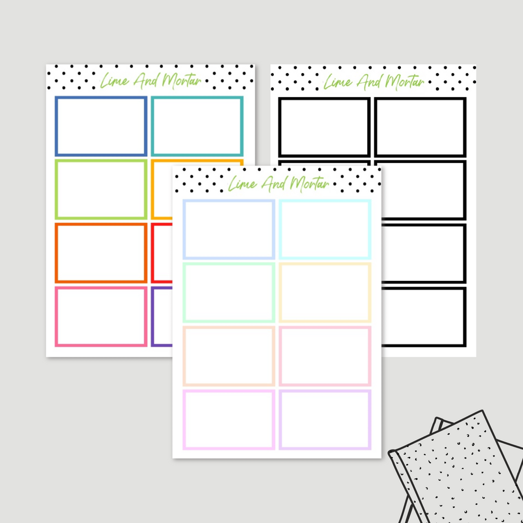 Outline Half Box Stickers