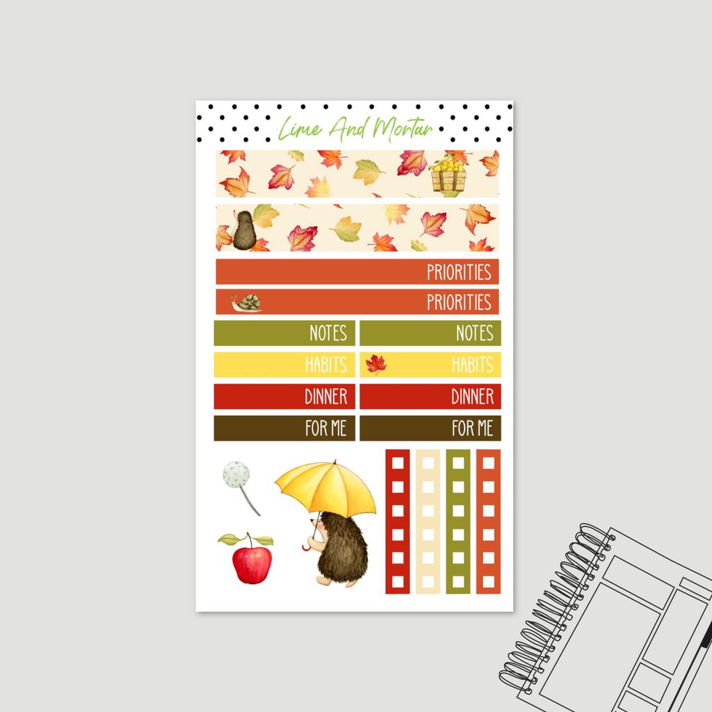 Autumn Hedgehog | Lime DAILY Stickers