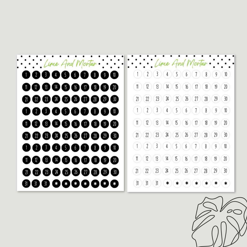 Tiny Date Dot Stickers | 3 Options