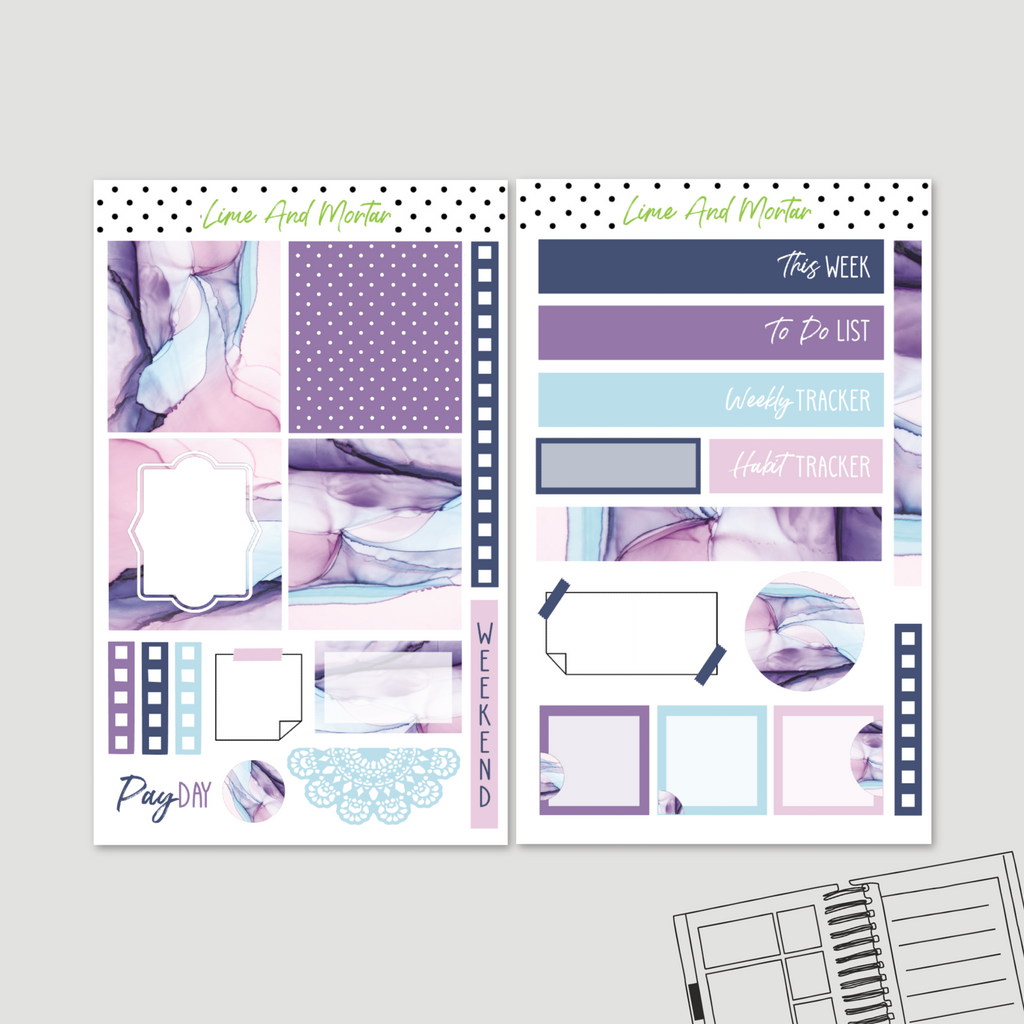 Purple Ink | Lime Weekly + Monthly Kit