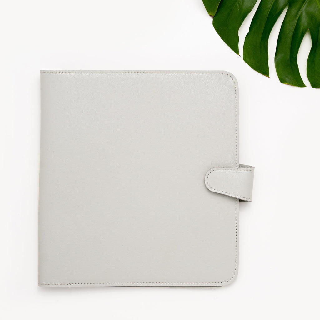 Luxe Leather Planner Cover | GREY